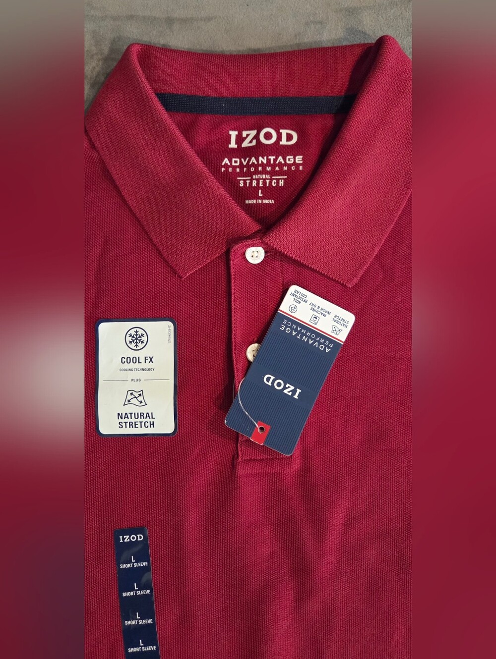 *NWT* Izod Advantage Performance Polo - Burgundy